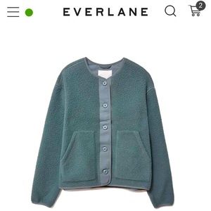 Everlane Renew teddy jacket in forest green